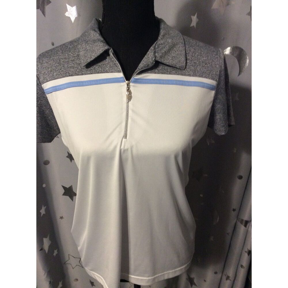 Sport Haley Golf Tennis Resortwear Polo Medium M Partial Zip Owl Zipper Pull